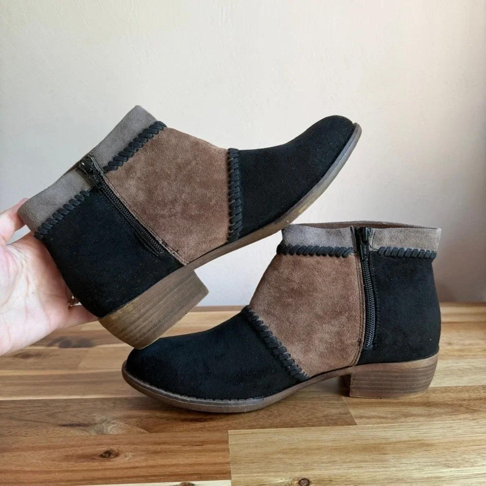 Roxy Devlin Patchwork Faux Suede Bootie